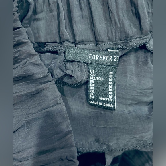 Forever 21 BOHEMIAN | WIDE LEG PANTS | BLACK |
 | SIZE: MED | - Picture 7 of 11